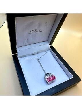Designer Swarovski Crystal Purse Pendant Necklace 925